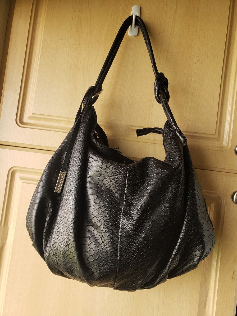 Gianni Chiarini Black Genuine Snake Leather Hobo Bag - Women Bag